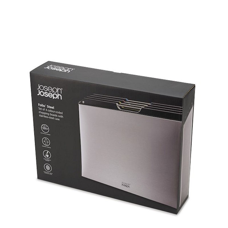 Joseph Joseph Folio Steel Zestaw 4 desek do krojenia w matowym wykoczeniu