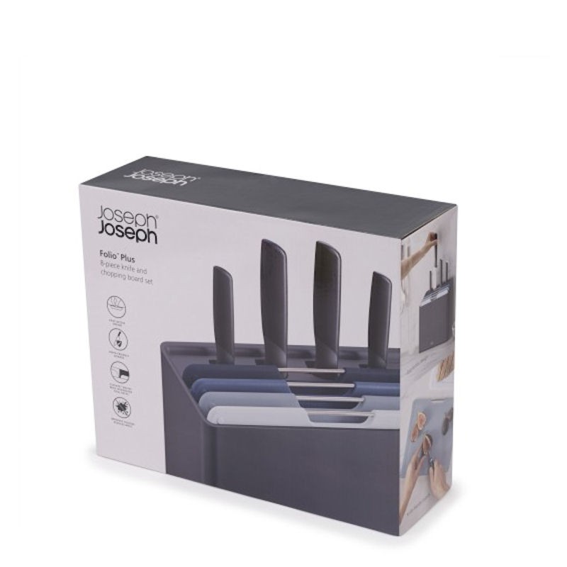 Joseph Joseph Folio Plus Zestaw 4 desek do krojenia i 4 noy kuchennych