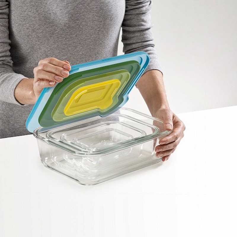 Joseph Joseph Nest Glass Storage zestaw 4 szklanych pojemnikw
