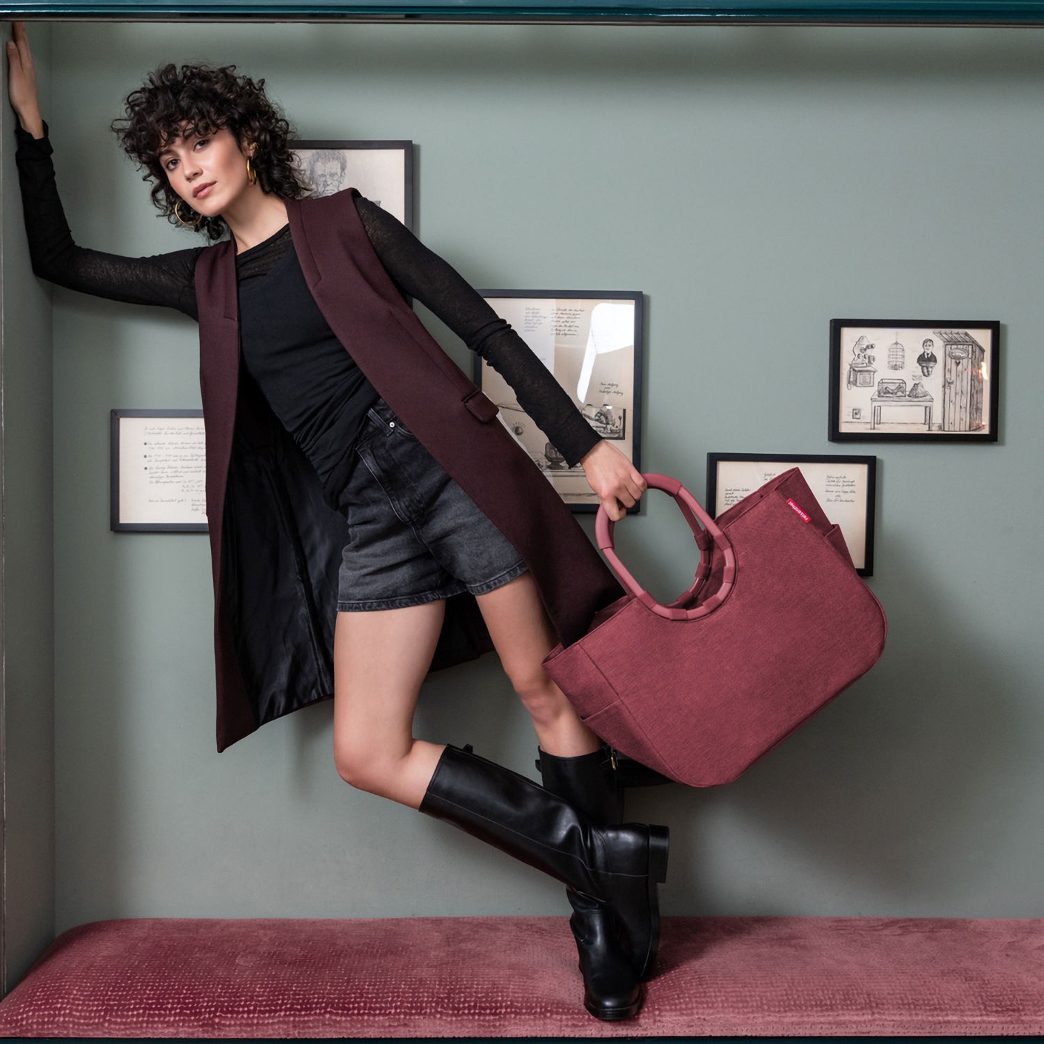 Reisenthel LOOPSHOPPER L, twist maroon Torba
