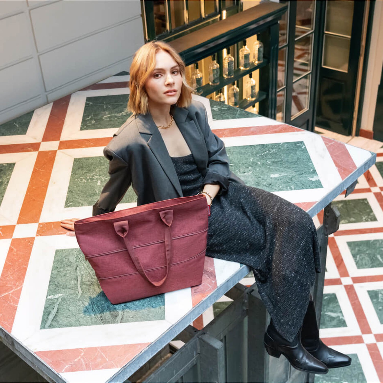 Reisenthel SHOPPER e1, twist maroon Torba
