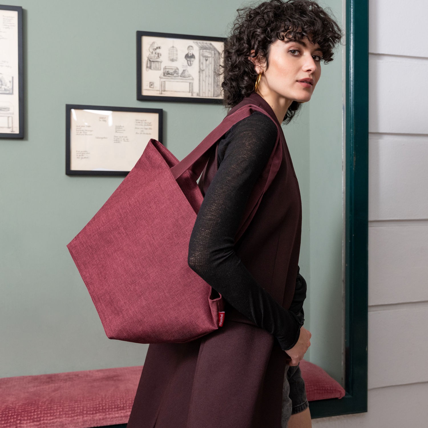 Reisenthel SHOPPER M, twist maroon Torba