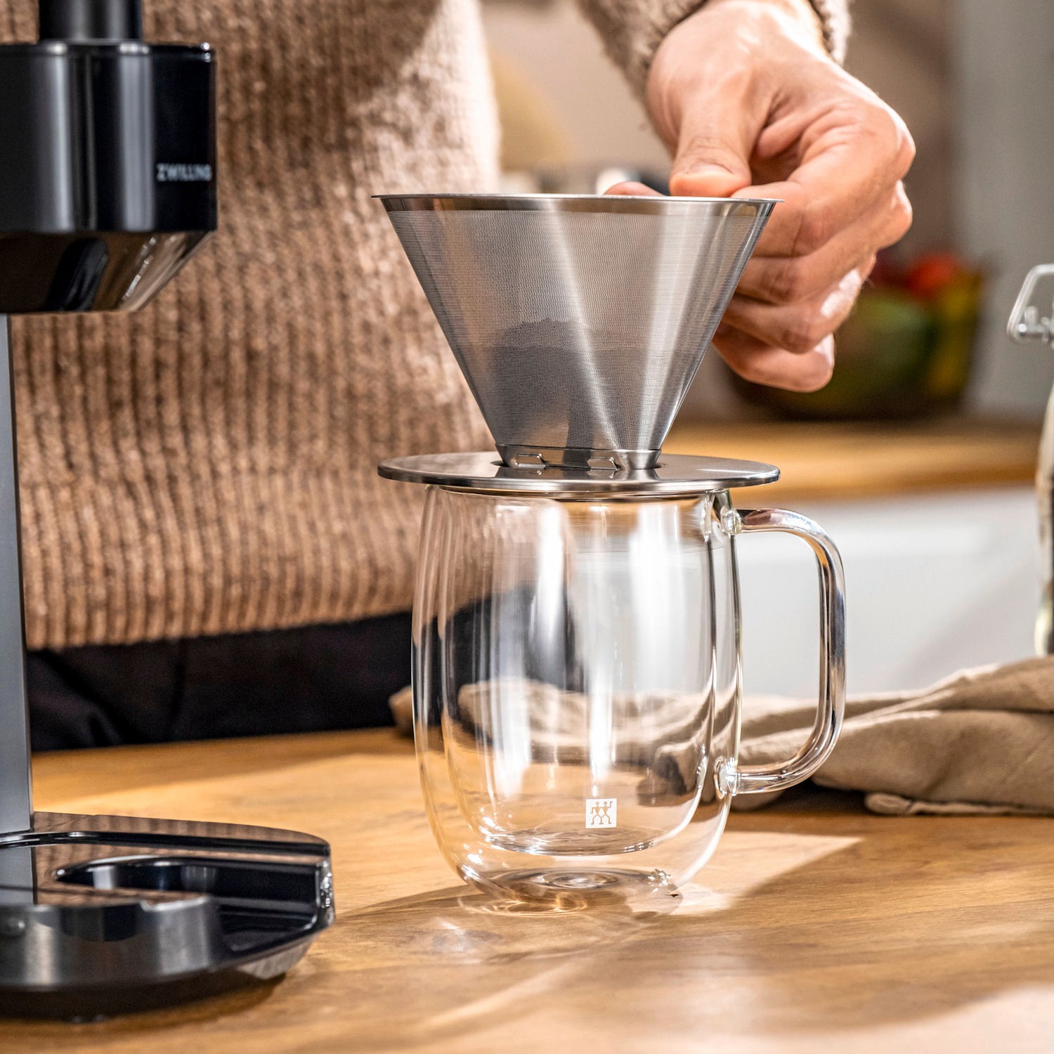 Zwilling Coffee zestaw: dripper do kawy oraz szklanka