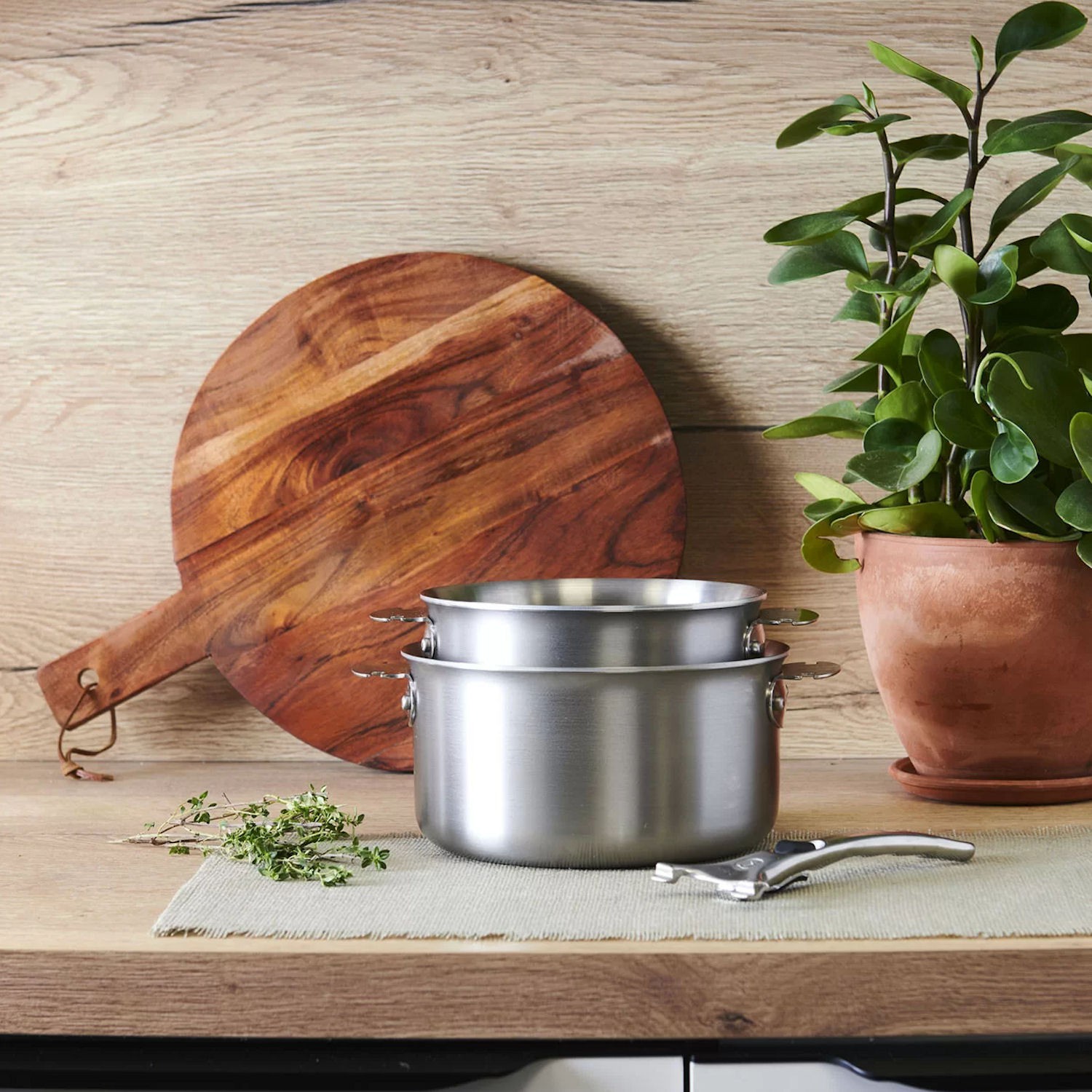 de Buyer ALCHIMY LOQY Zestaw 2 garnk�w z r�czk� stalow�