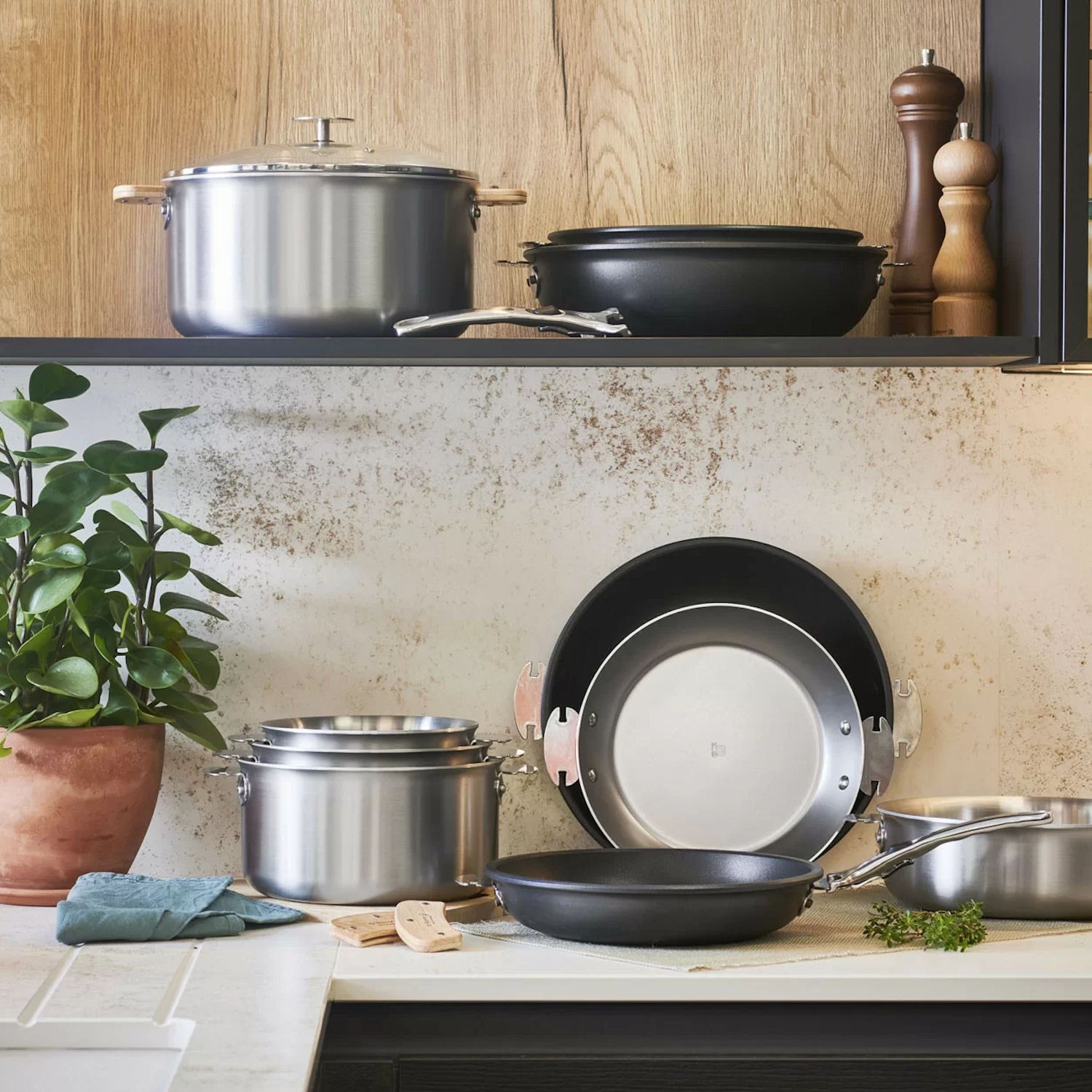 de Buyer ALCHIMY LOQY Zestaw 2 garnk�w z r�czk� stalow�