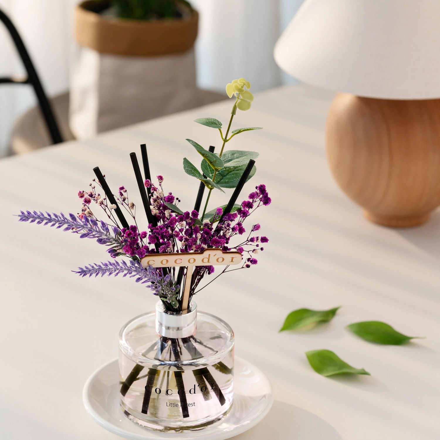 Cocodor Garden Lavender dyfuzor zapachowy z patyczkami i prawdziwymi kwiatami