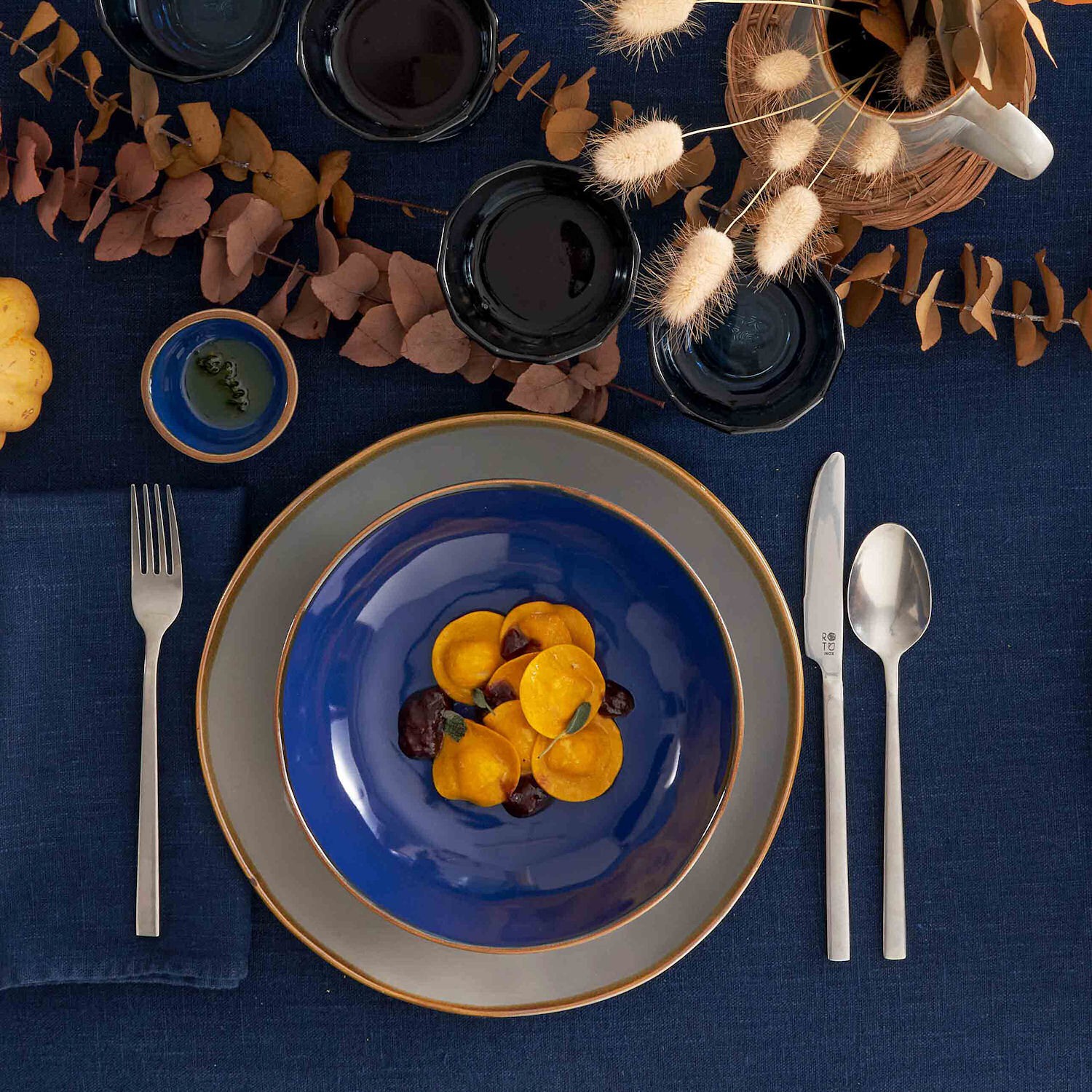 Rose Tulipani Concerto Blu Cobalto zestaw 4 talerzy do zupy