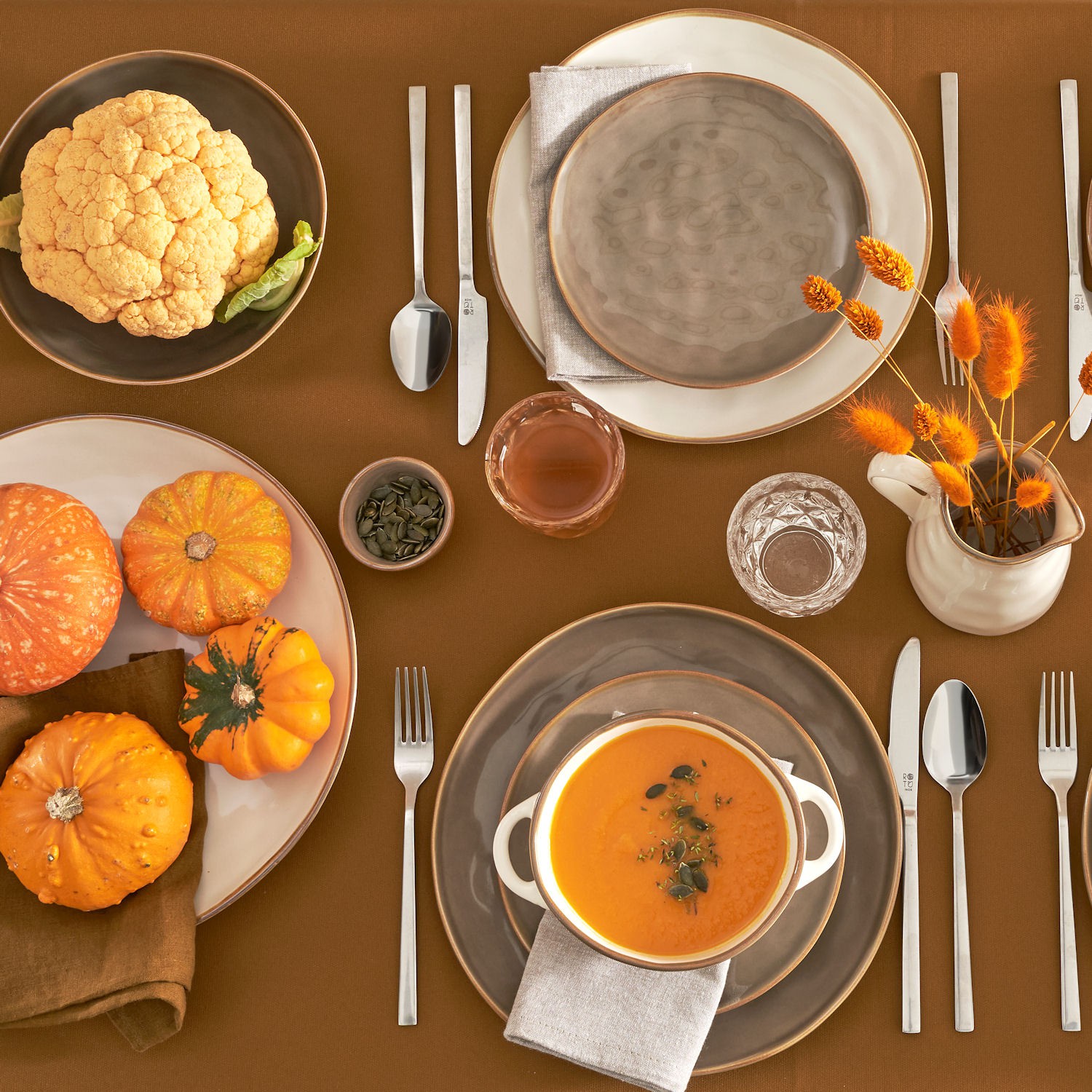 Rose Tulipani Concerto Grigio Tortora zestaw 2 misek okrgych