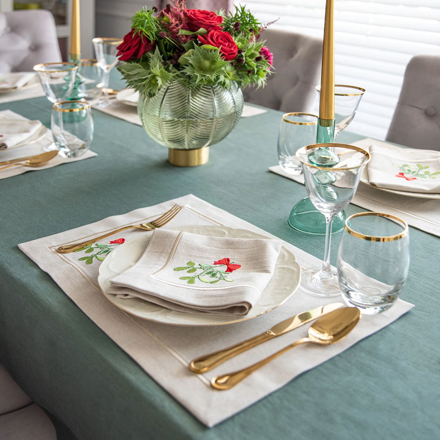 Roseberry Home Mistletoe Mirha serwetki, 4 sztuki