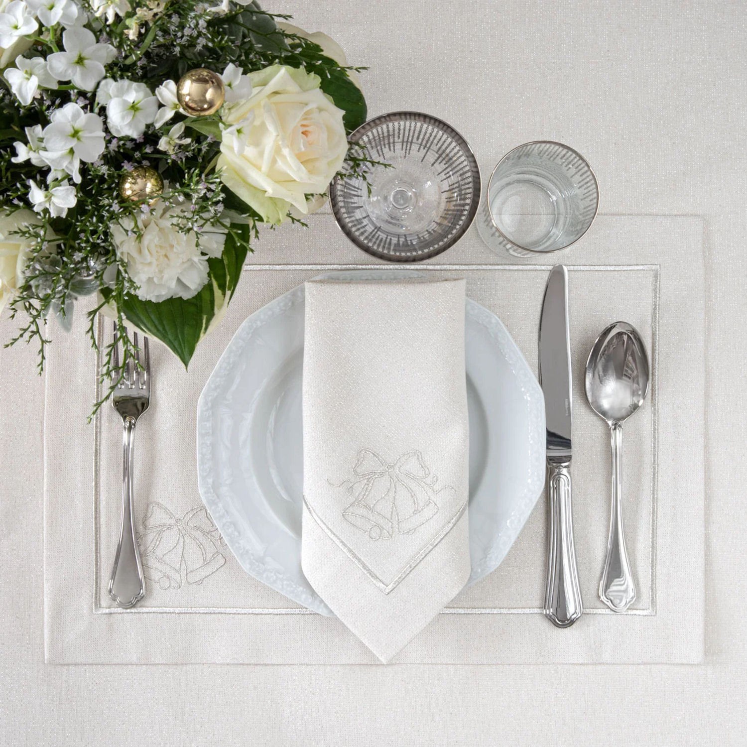 Roseberry Home Mistletoe Silverline serwetki, 6 sztuk