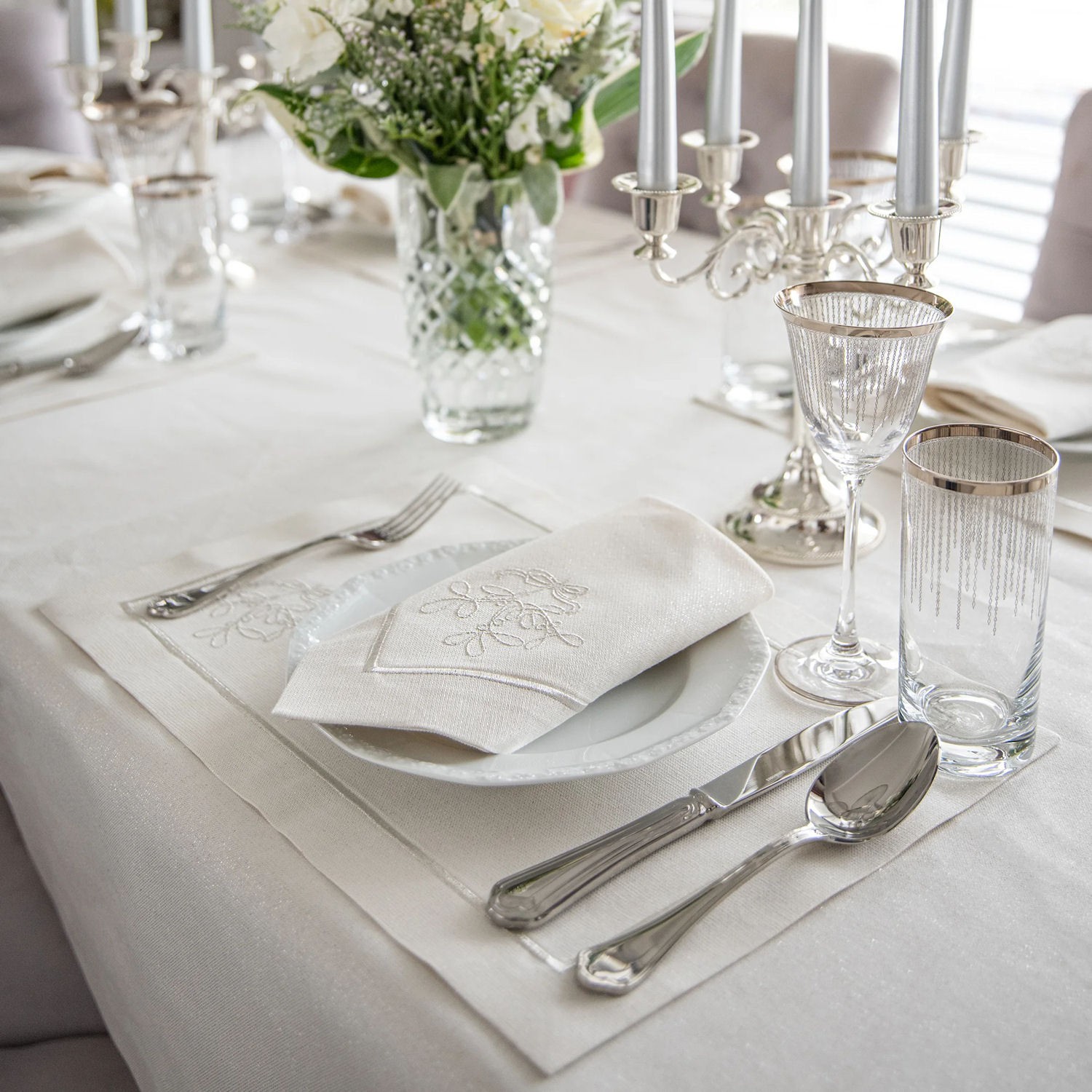 Roseberry Home Mistletoe Silverline serwetki, 6 sztuk