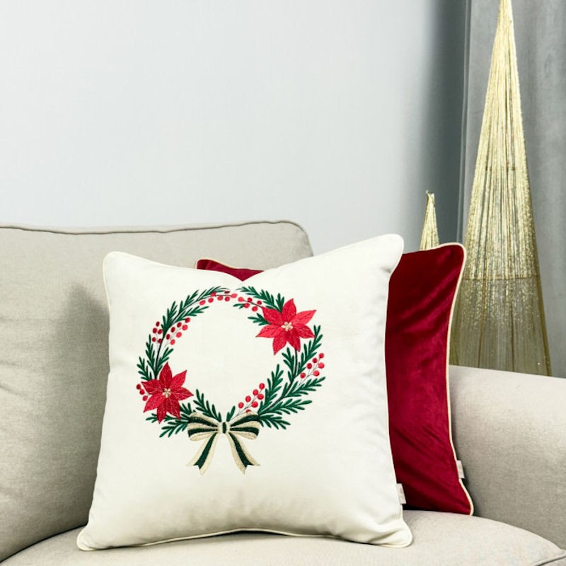 Nija Lora christmas wreath Poduszka dekoracyjna