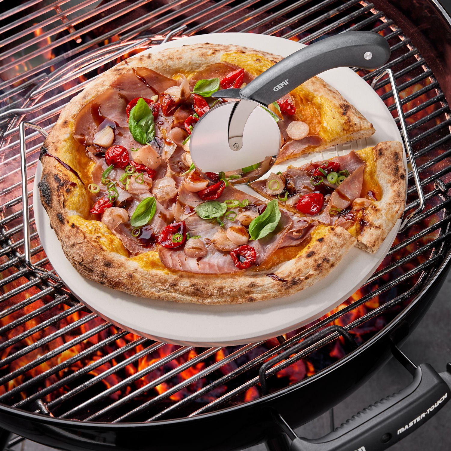 GEFU DARIOSO zestaw n do pizzy i kamie ze stojakiem okrgy