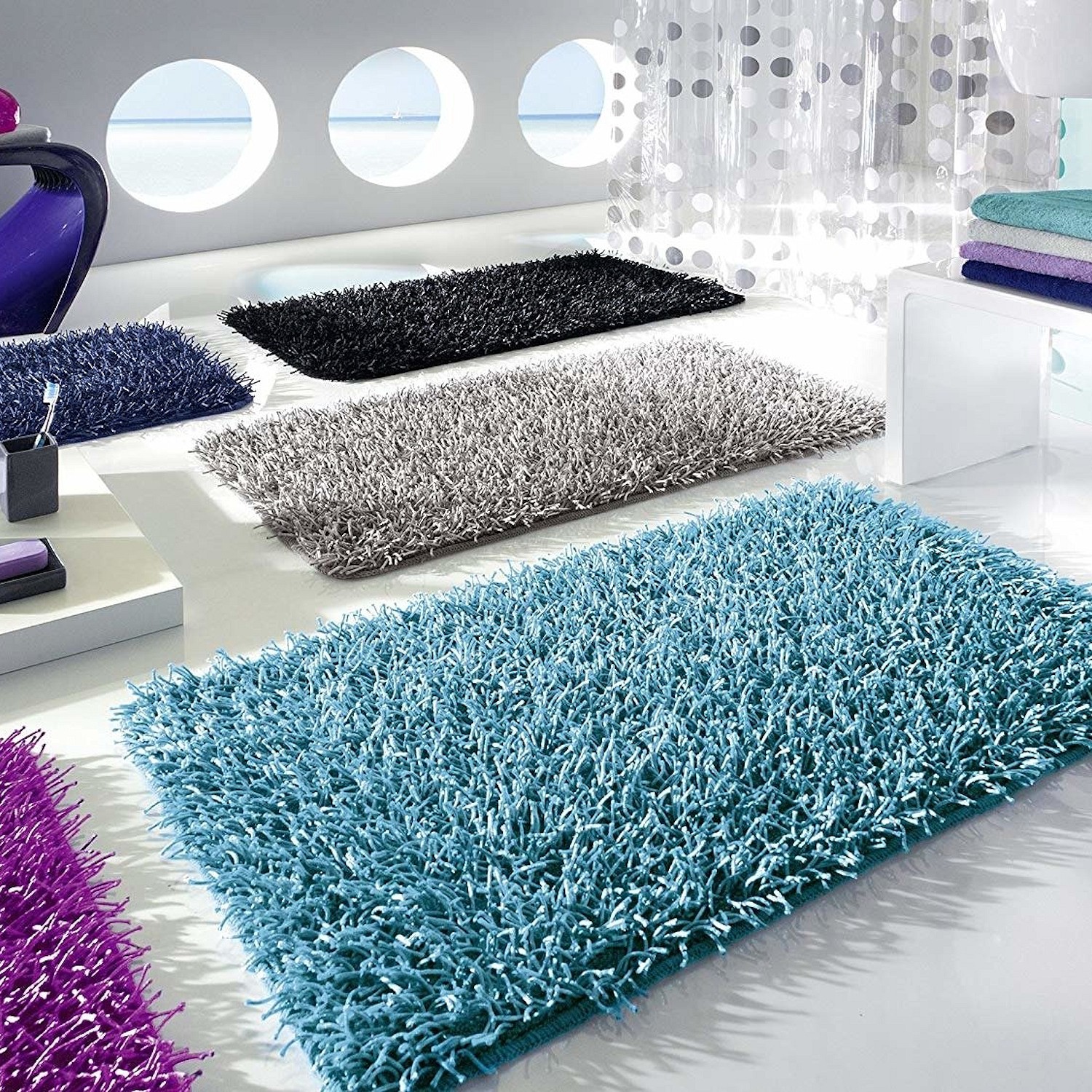 Kleine Wolke Riva Grey dywanik �azienkowy, srebrny