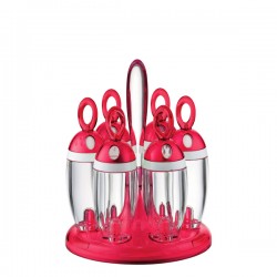 Guzzini Latina obrotowy stojak z pojemnikami, czerwony