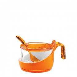 Guzzini Mirage cukiernica z �y�eczk�, pomara�czowa