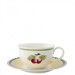 Villeroy & Boch French Garden Charm Breakfast filianka XL do biaej kawy ze spodkiem