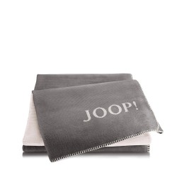 JOOP! Melange Grey-Ecru dwustronny koc baweniano-akrylowy