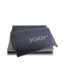 JOOP! Melange Marine-Grey dwustronny koc baweniano-akrylowy