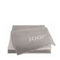 JOOP! Doubleface Uni Smoke-Ecru dwustronny koc baweniano-akrylowy