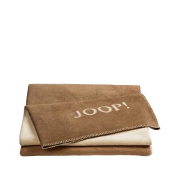 JOOP! Doubleface Uni Caffe-Natur dwustronny koc baweniano-akrylowy