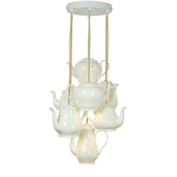 Original BTC Teapot Pendant Grouping of Seven Lampa wisz�ca