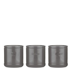 PRICE & KENSINGTON PRICE & KENSINGTON Zestaw 3 pojemnikw ceramicznych, szary