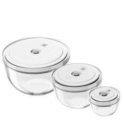 Zwilling Fresh & Save Zestaw 3 szklanych misek prniowych z pokrywkami