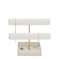 Stackers Bangle Stojak na biuteri, jasnobeowy lniany