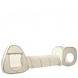 3 sprouts Gingham Beige Zestaw namiotw dla Dzieci z tunelem 3w1