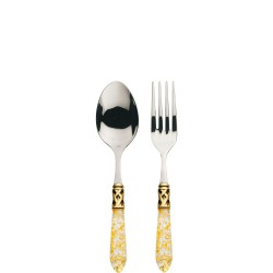 Casa Bugatti ALADDIN GOLD Komplet- widelec do serwowania i yka do saaty