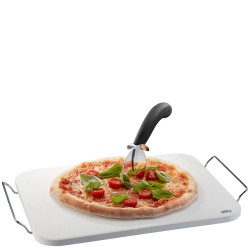 GEFU DARIOSO zestaw nóż do pizzy oraz kamień ze stojakiem prostokątnym