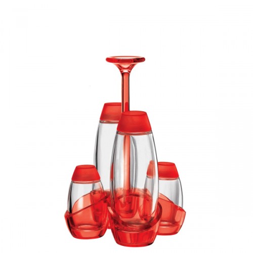 Guzzini Murano zestaw do przypraw, czerwony