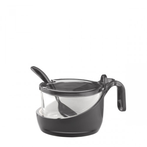 Guzzini Mirage cukiernica z �y�eczk�, ciemnoszara