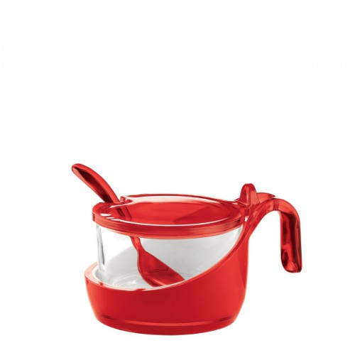 Guzzini Mirage cukiernica z �y�eczk�, czerwona