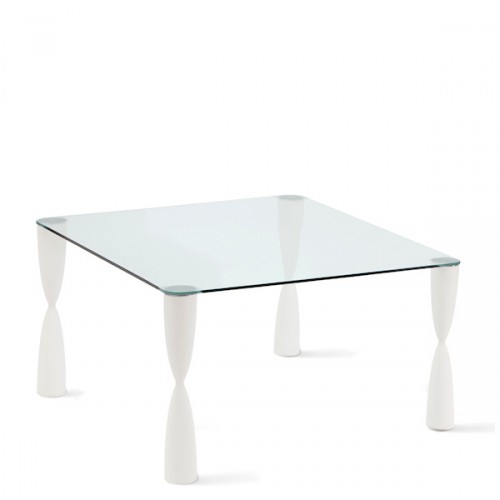 Slide Prince stół ze szklanym blatem, kwadratowy