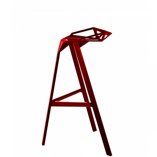 MAGIS Stool One krzeso barowe rednie, kolor czerwony