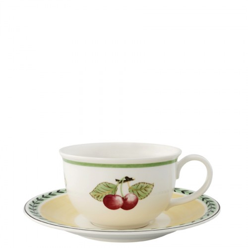 Villeroy & Boch French Garden Charm Breakfast filianka XL do biaej kawy ze spodkiem