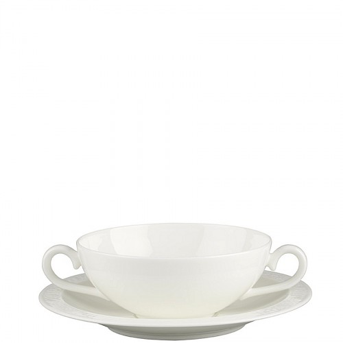 Villeroy & Boch White Pearl bulionówka ze spodkiem