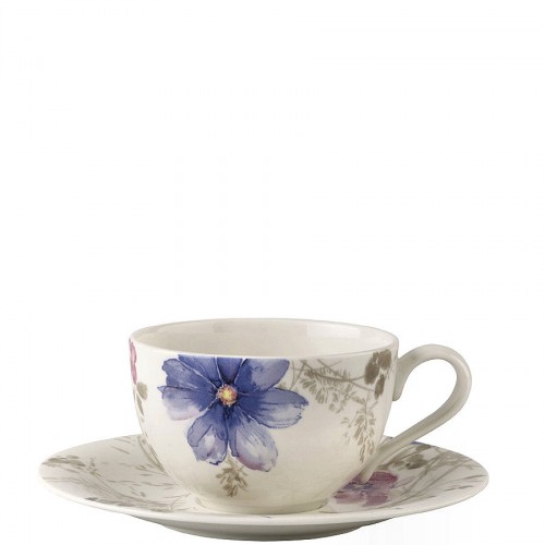 Villeroy & Boch Mariefleur Gris Basic filianka niadaniowa ze spodkiem