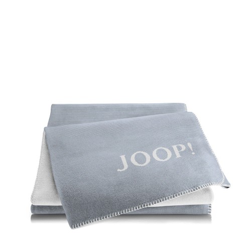 JOOP! Melange Blue-Silver dwustronny koc baweniano-akrylowy