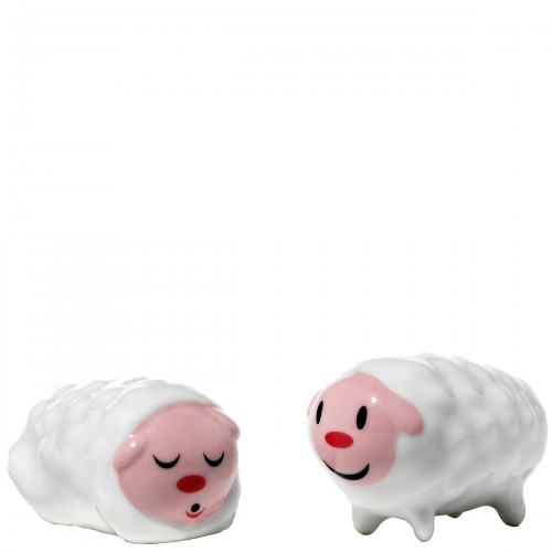 A di Alessi Tiny Little Sheeps porcelanowe figurki, 2 szt