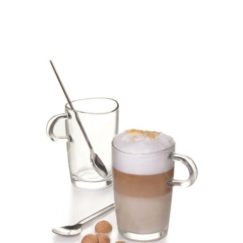 Leonardo Loop szklanki do latte z yeczkami, 2 szt