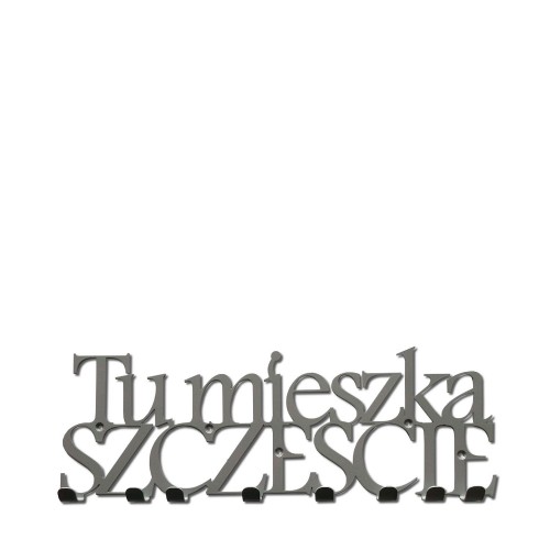 Briso Design Tu mieszka SZCZĘŚCIE wieszak na ubranie