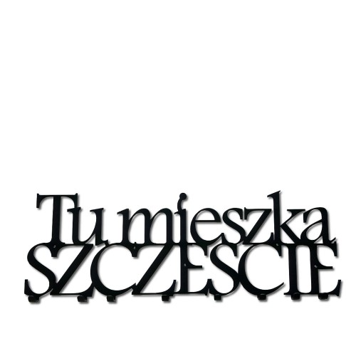 Briso Design Tu mieszka SZCZĘŚCIE wieszak na ubranie