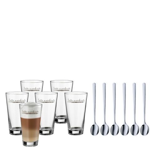 WMF WMF szklanki do latte macchiato z yeczkami