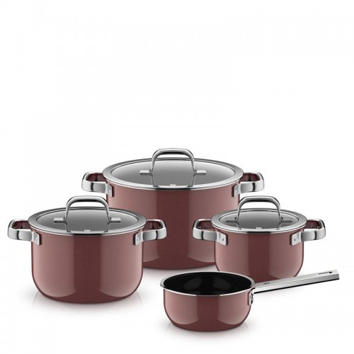 WMF Fusiontec Mineral Pro Zestaw garnków 4 cz., kolor różowy