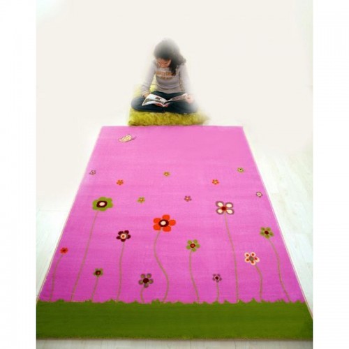 IVI Carpets Wiosenne kwiaty Dywan Soft Play - różowy