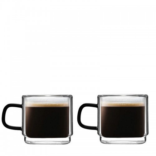 Vialli Design Carbon Komplet 2 szklanek z podwójną ścianką do espresso