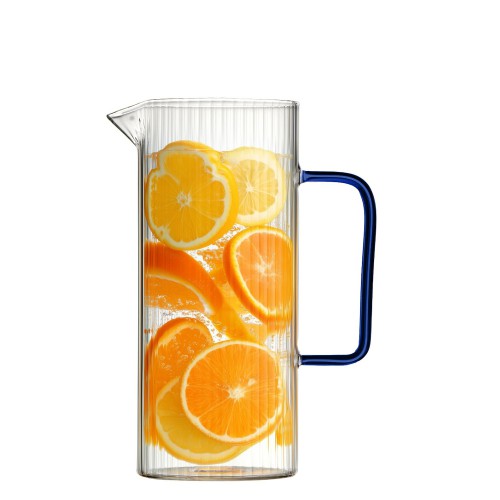 Vialli Design Livio Dzbanek ryflowany z niebieskim uchwytem